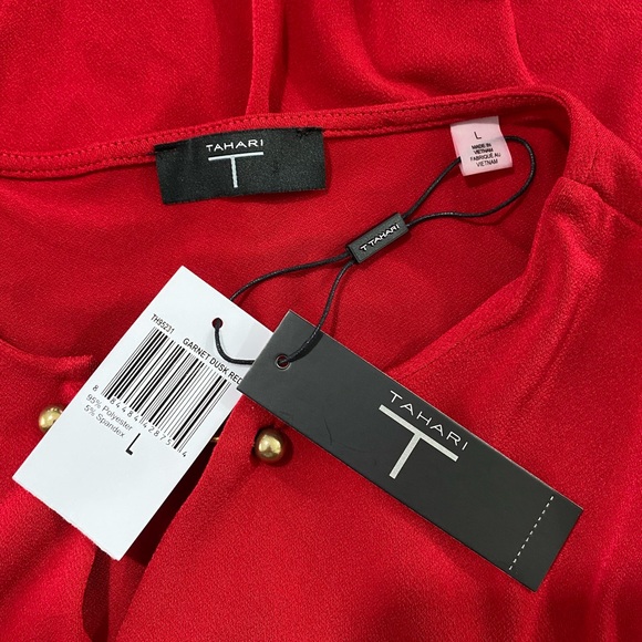 NWT T TAHARI || Woman’s sling sleeves blouse size Large - Picture 4 of 6